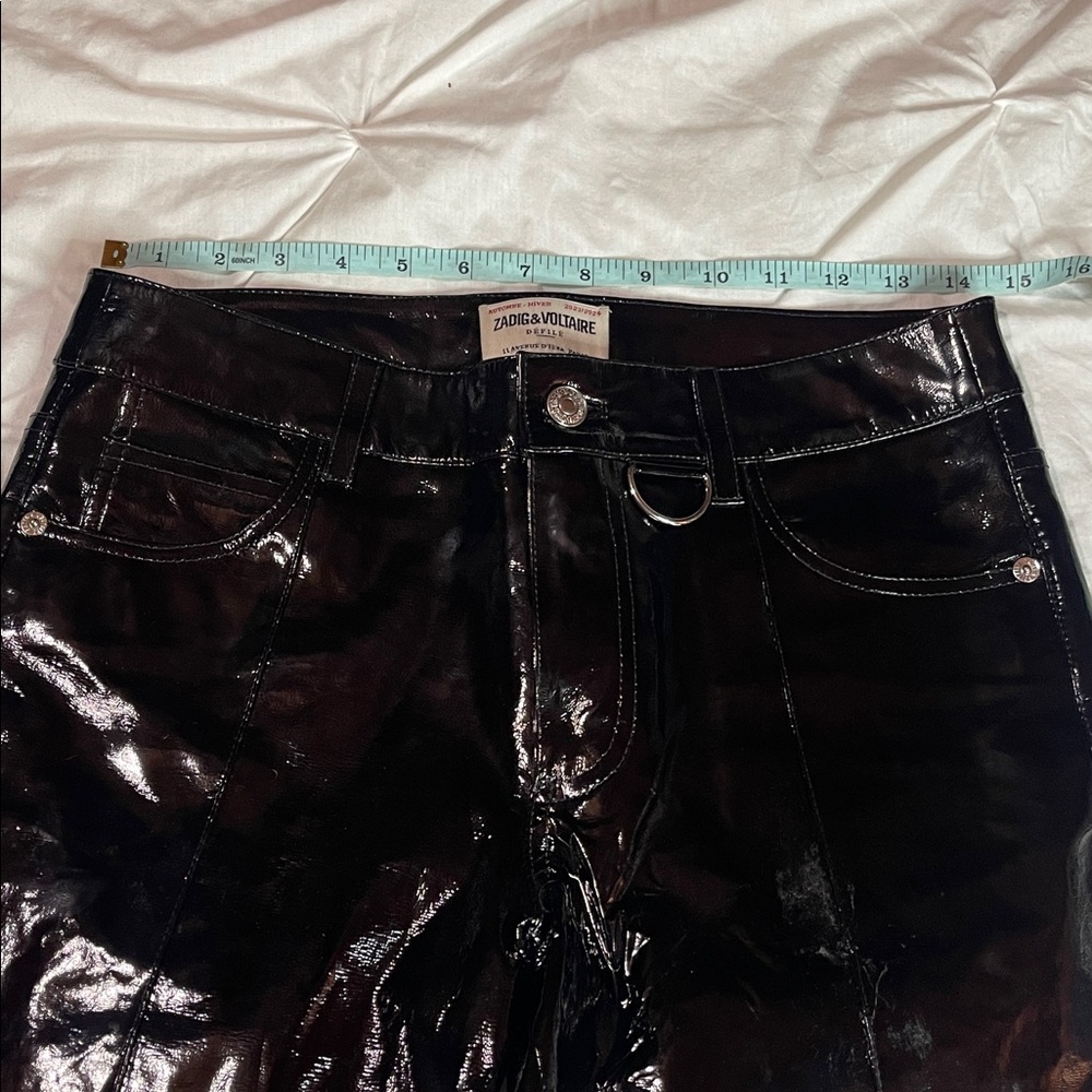 Zadig & Voltaire NWOT Peko Black Vinyl Leather Pant Women's CALL OUTS - Picture 14 of 16